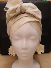 Load image into Gallery viewer, Cream 3 in 1 Headwrap with Mask Set