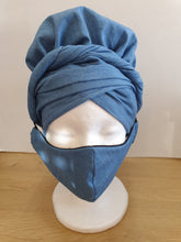Afbeelding in Gallery-weergave laden, Denim Down Headwrap Set