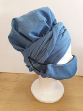 Afbeelding in Gallery-weergave laden, Denim Down Headwrap Set