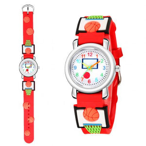 Children's Multi-color Basketball Wristwatch