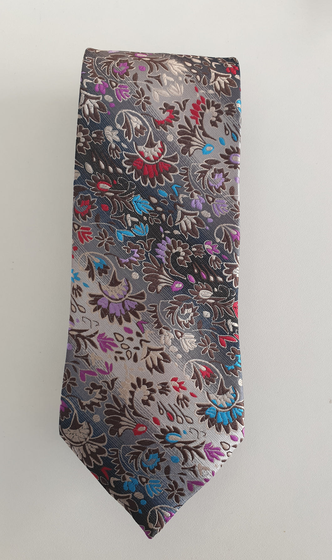 Multi Floral Print Silk Tie