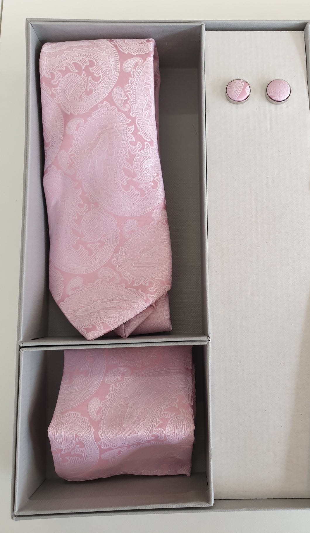 Paisley Pink Silk Tie Set