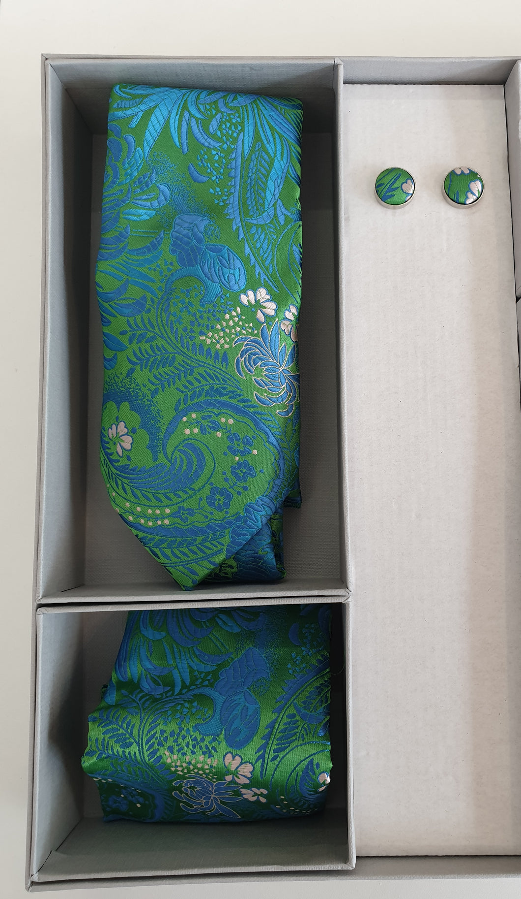 Teal and Green Paisley