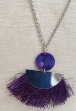 Load image into Gallery viewer, Purple Fringe Tassel Necklace Set
