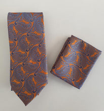 Load image into Gallery viewer, Blue and Orange Paisley
