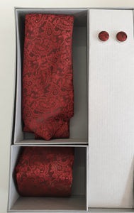 Red and Chocolate Paisley
