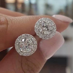 Luxury Crystal Round Stud Earrings